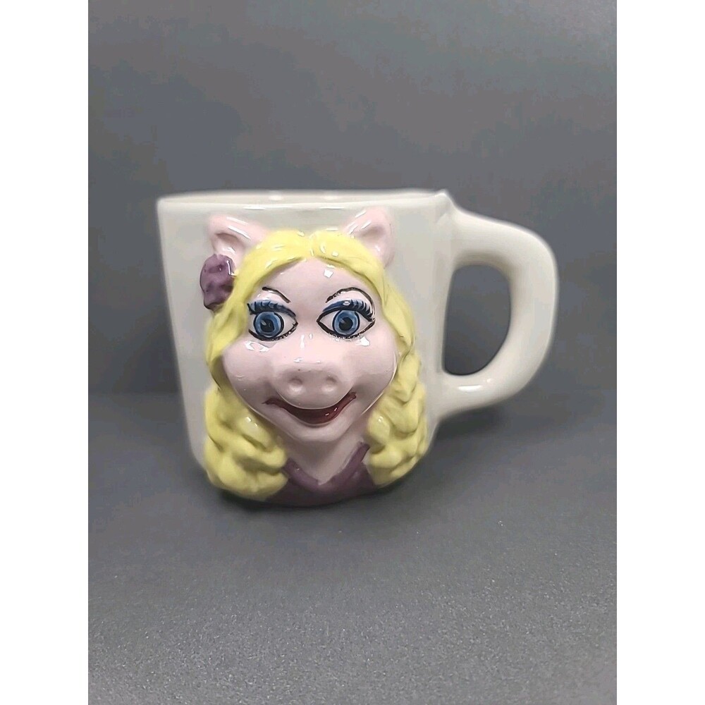 Vintage Ms. Piggy Pink Coffee Mug Peggy Signed